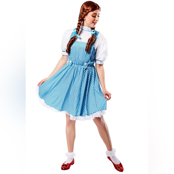 NWT Rubies Wizard of Oz Dorothy Dress Costume w/ Hair Bows - One Size - Picture 1 of 5